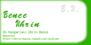 bence uhrin business card
